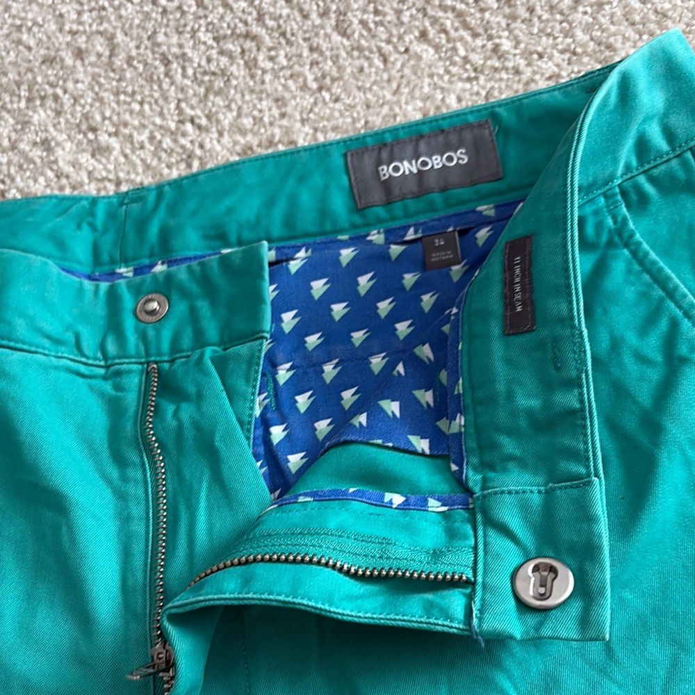 Bonobos Turquoise Shorts with Star Lining - Picture 2 of 2